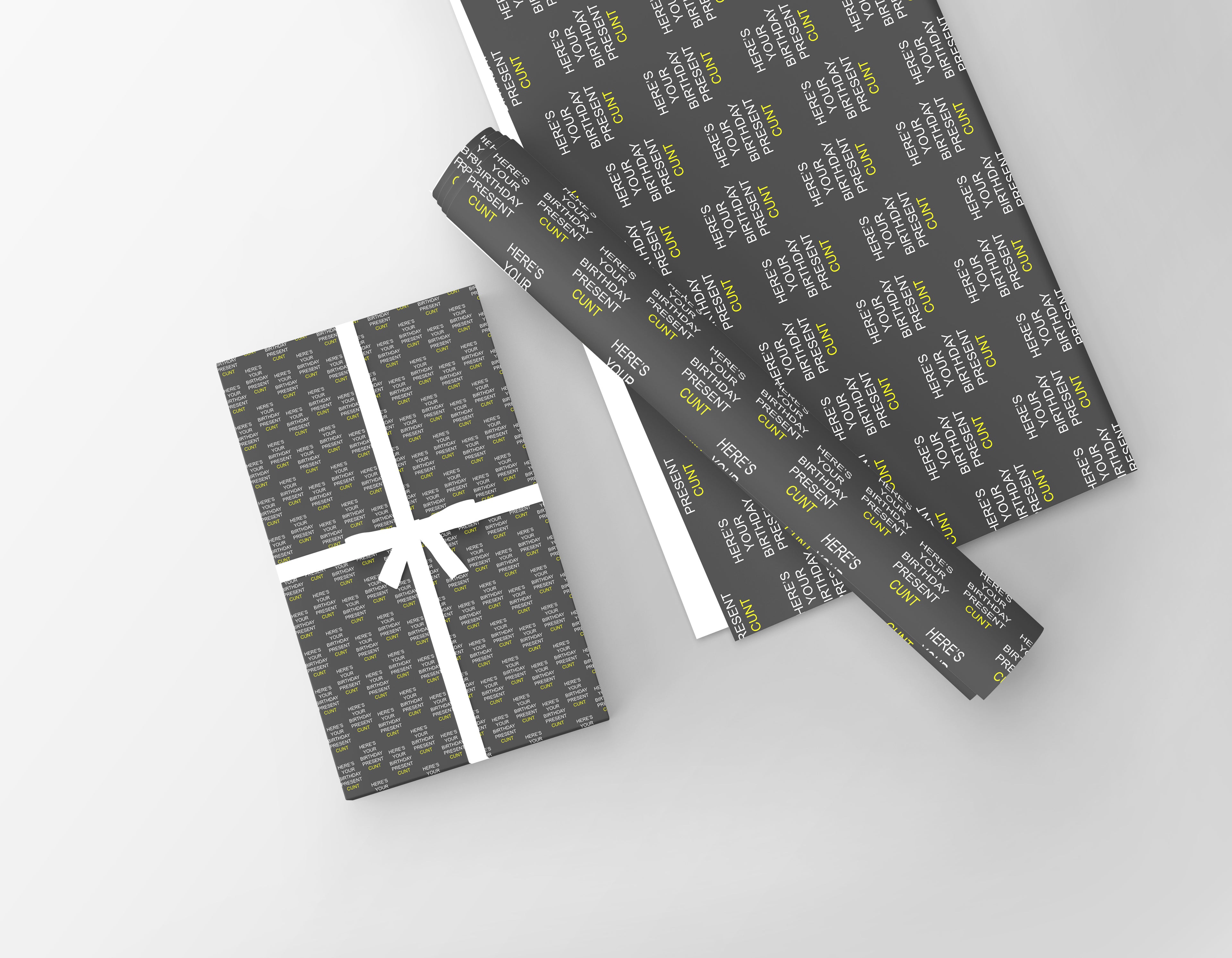 Here's Your Birthday Present Cunt Wrapping Paper