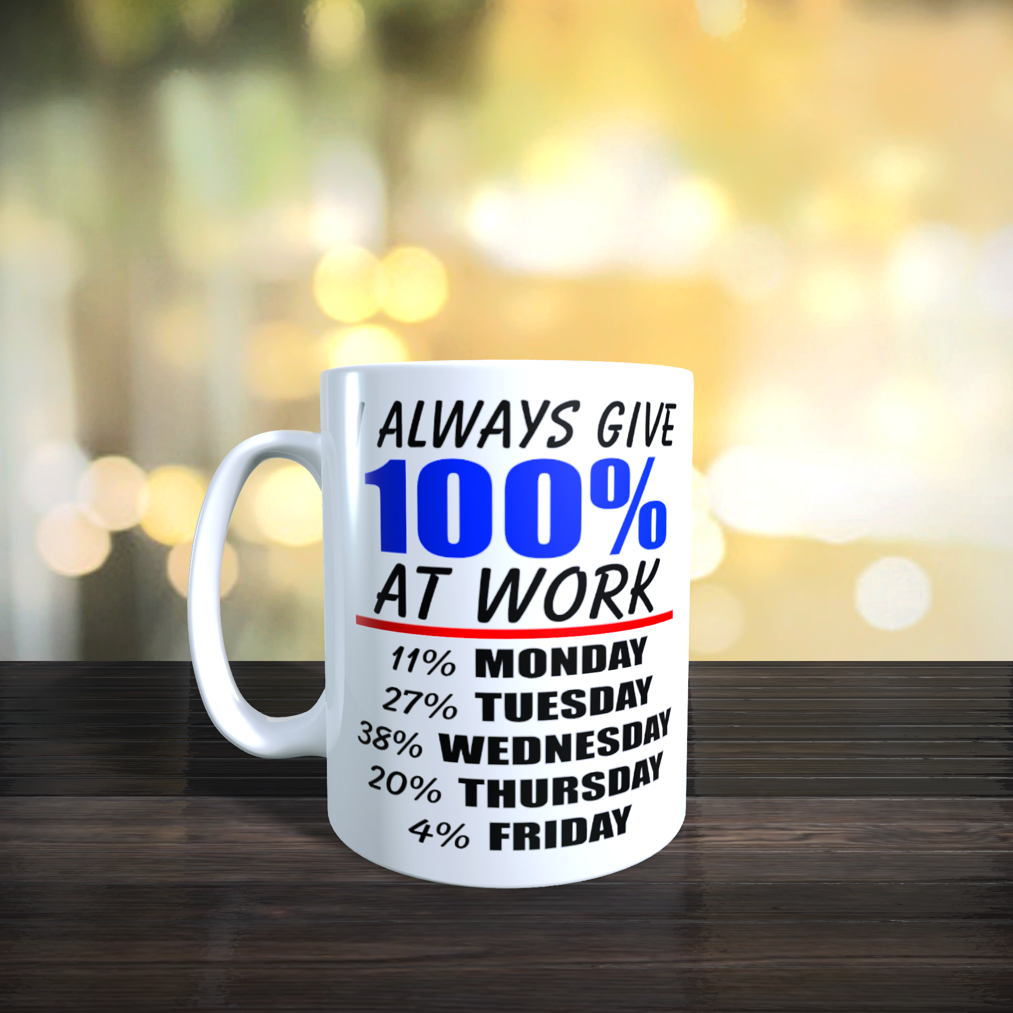 I Always Give 100% At Work Mug