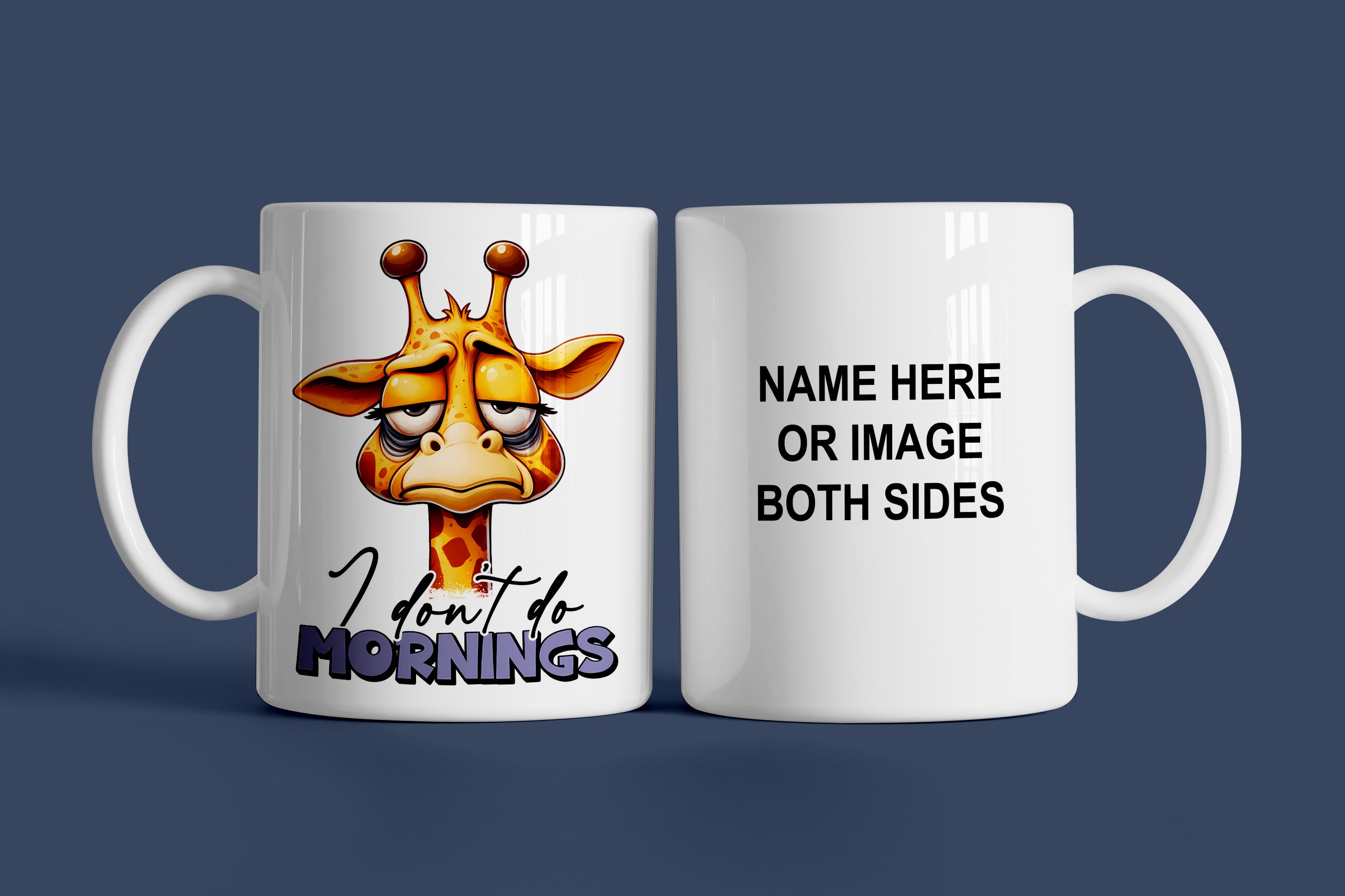 I Don't Do Mornings Giraffe Mug