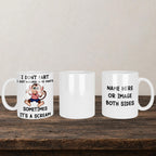 I Don't Fart I Just Whisper In My Pants Sometimes Its A Scream Mug back view - white ceramic printed mug by Perrys Prints