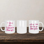 I Rode Face I Should've Pissed On Mug back view - white ceramic printed mug by Perrys Prints