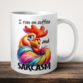 I Run On Coffee And Sarcasm Mug front view - white ceramic printed mug by Perrys Prints