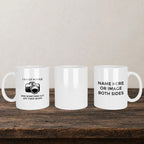 I Shoot People And Sometimes Cut Off There Heads Mug back view - white ceramic printed mug by Perrys Prints