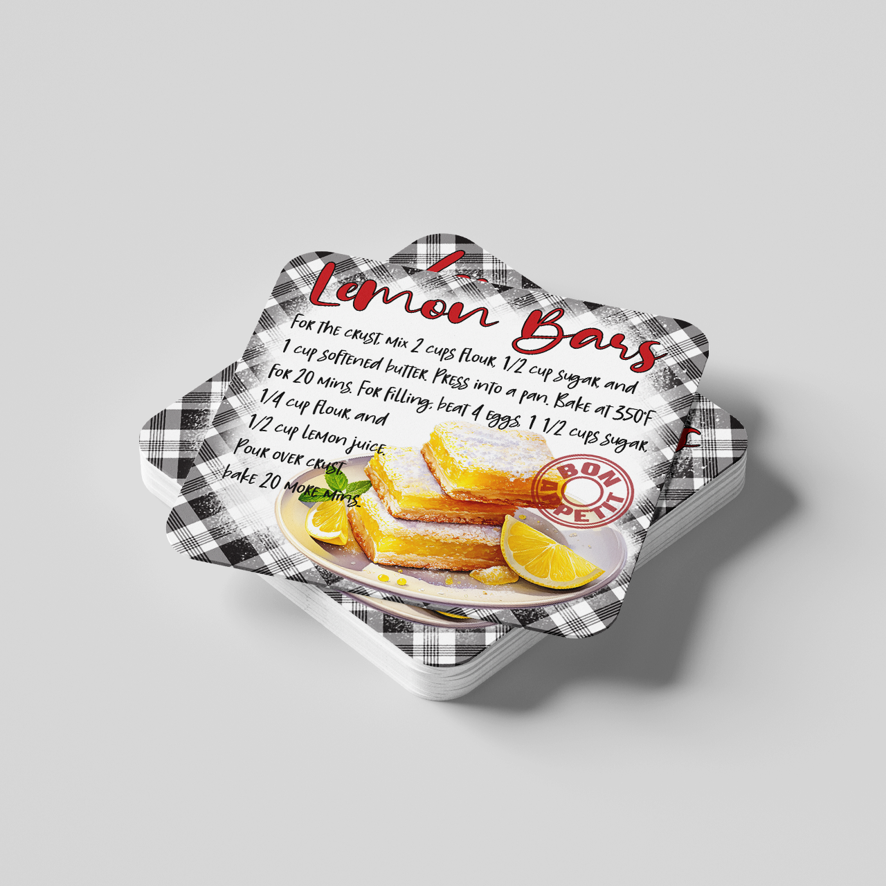 Lemon Bars Recipe Coaster