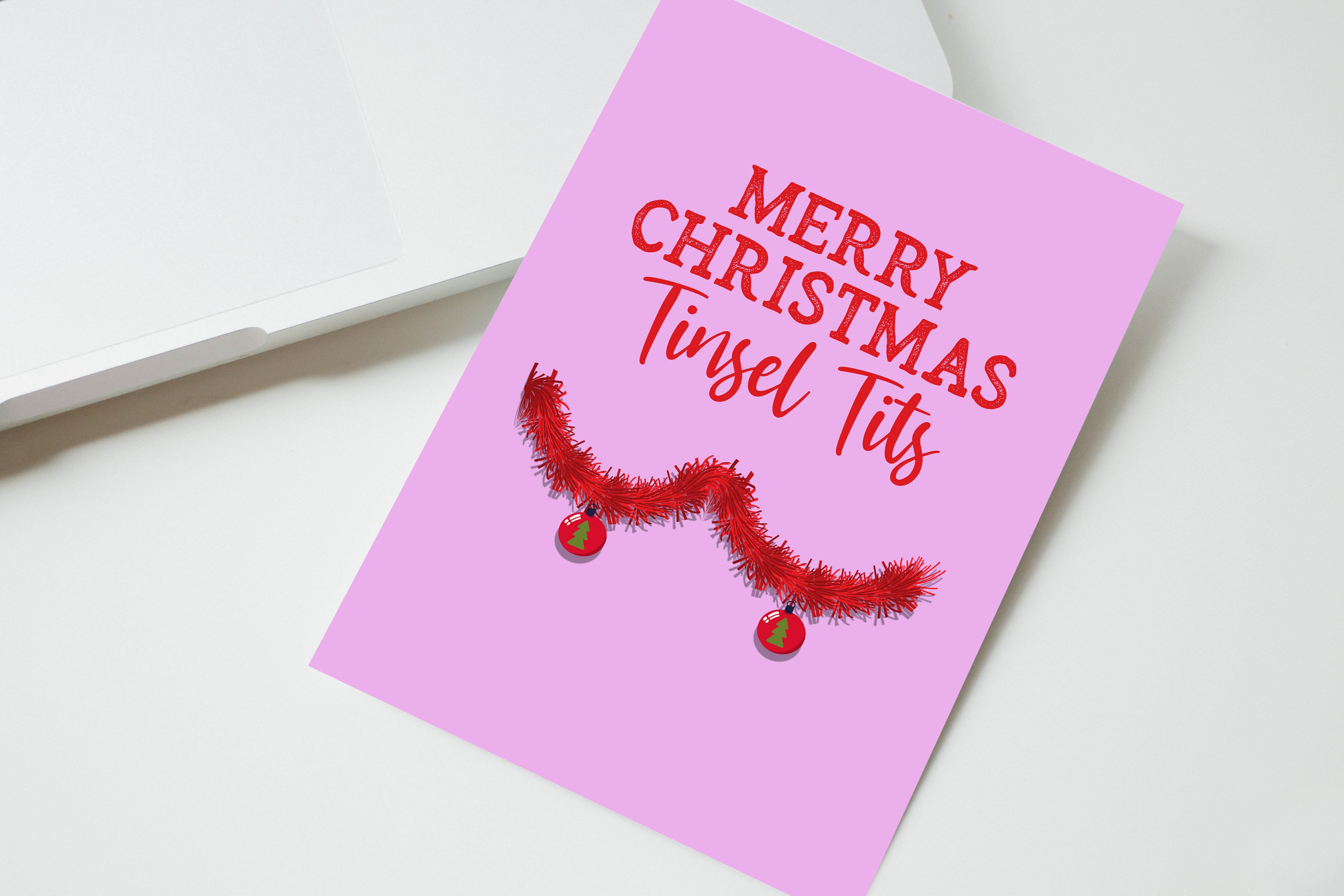 Merry Christmas Tinsel Tits Funny Card