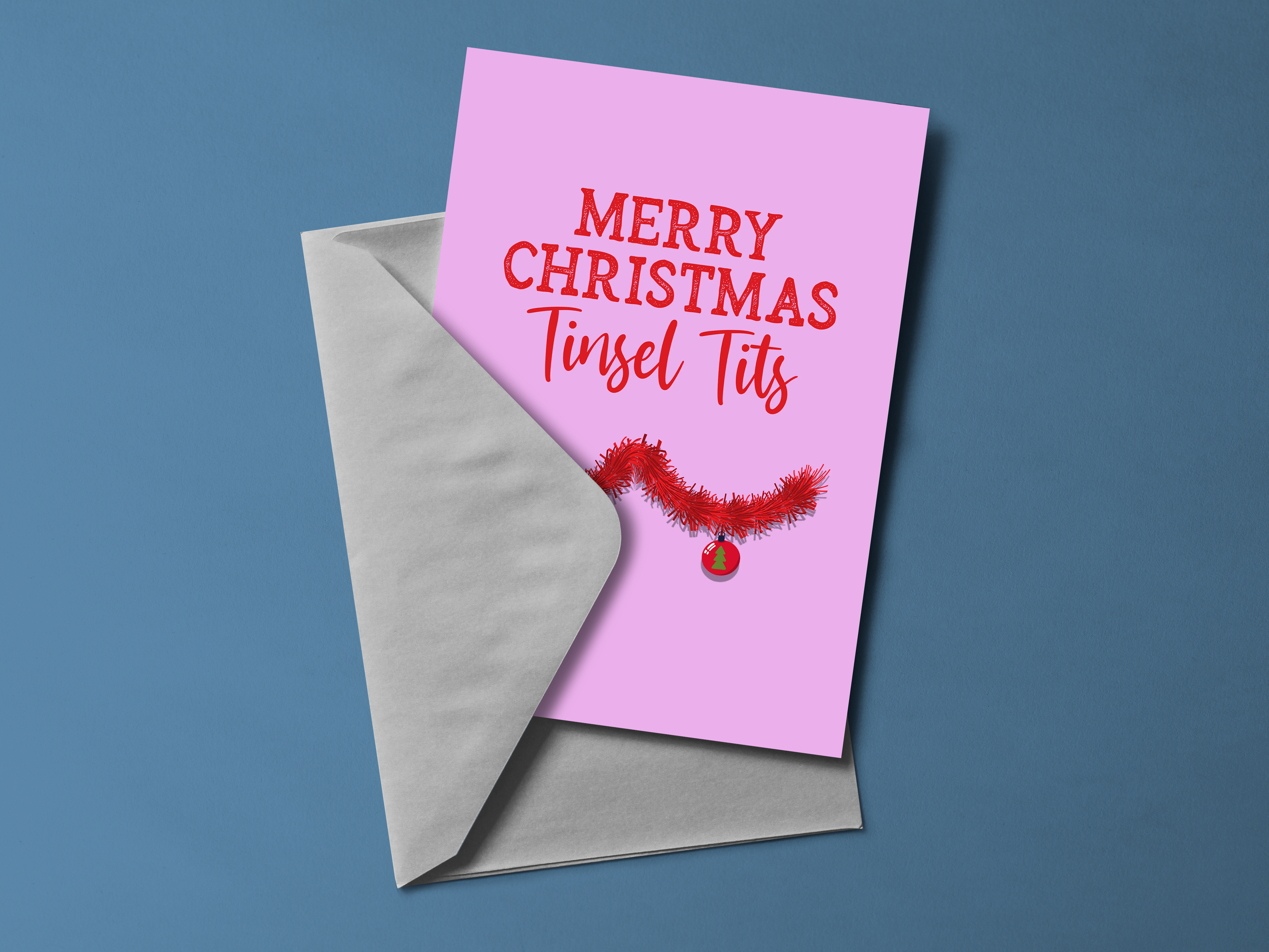 Merry Christmas Tinsel Tits Funny Card