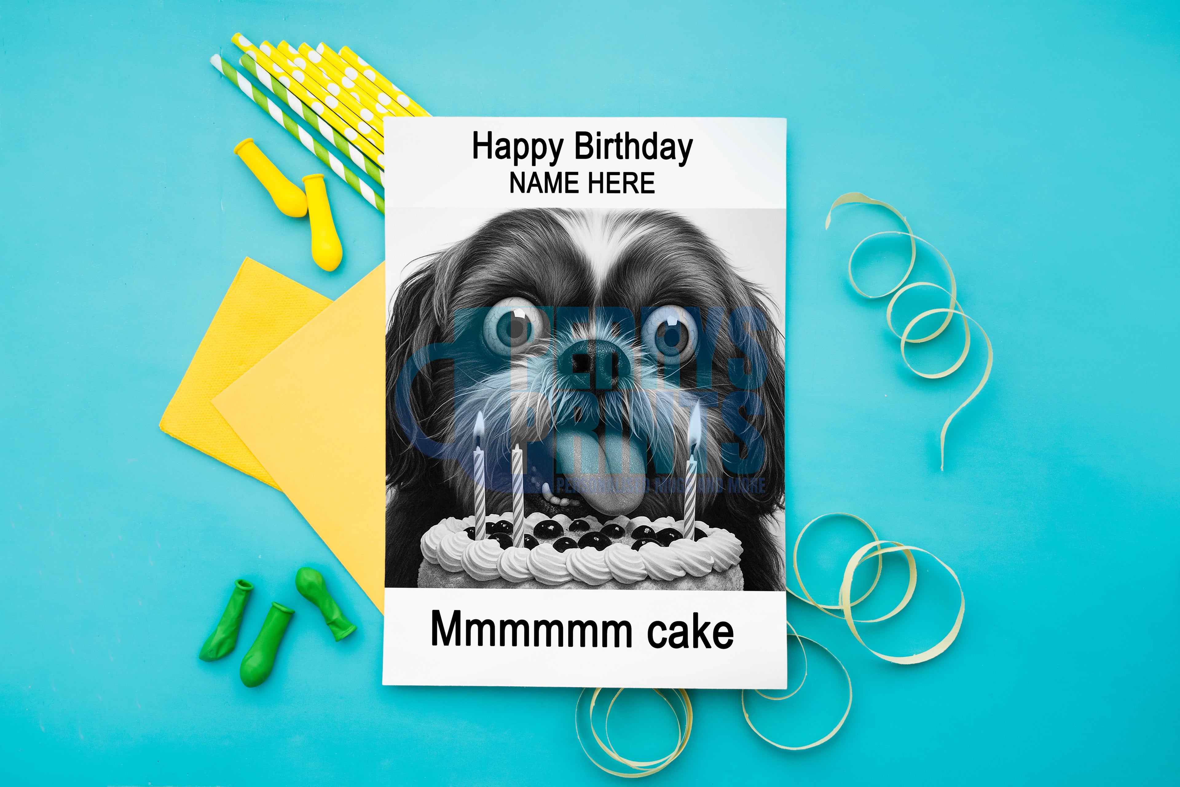 Mmmmm Cake Personalised Birthday Card
