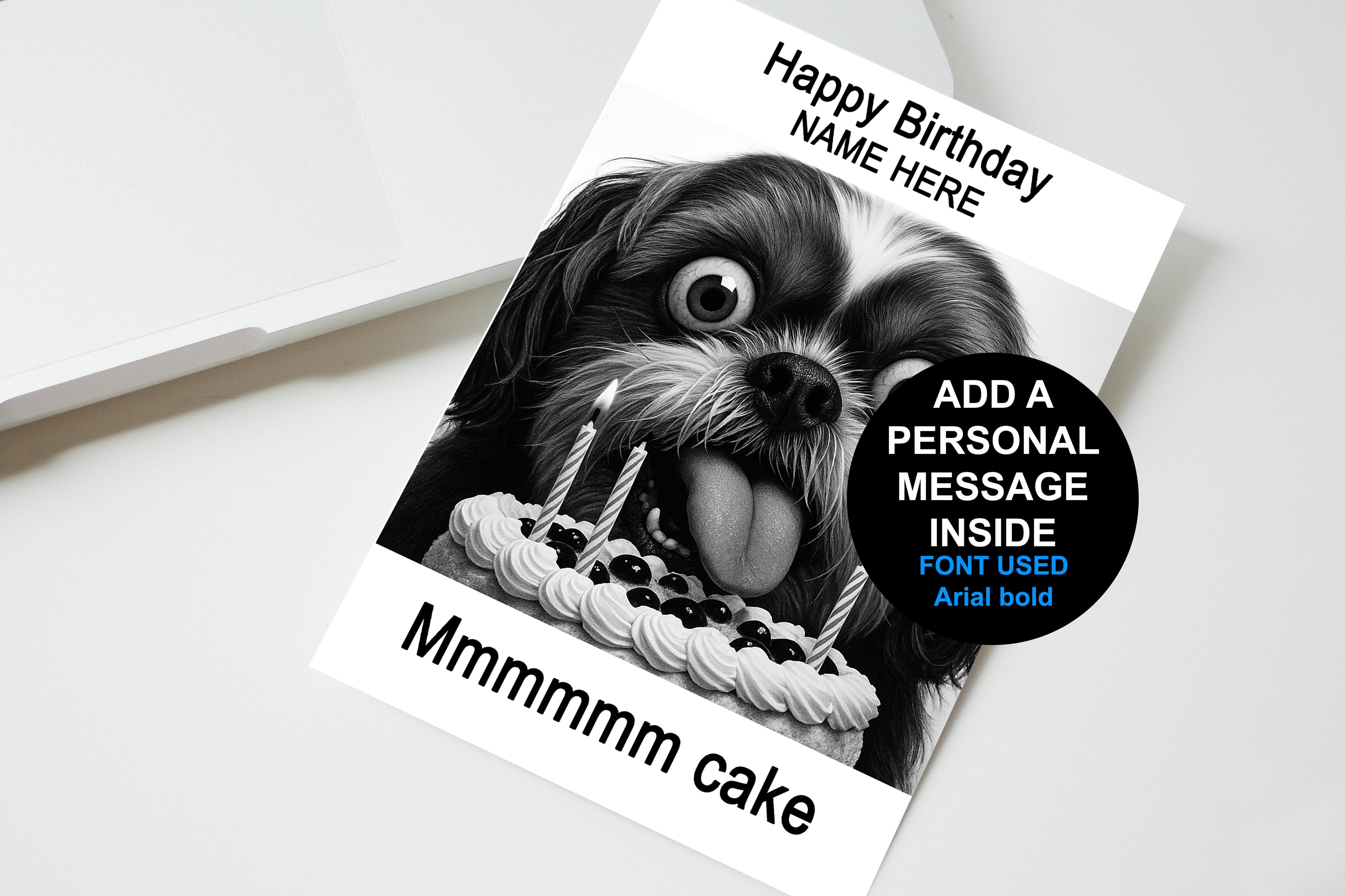Mmmmm Cake Personalised Birthday Card