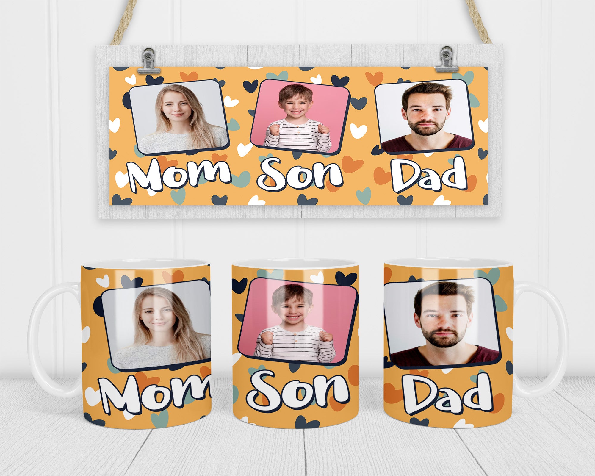 Mom Son Dad Personalised Photo Mug