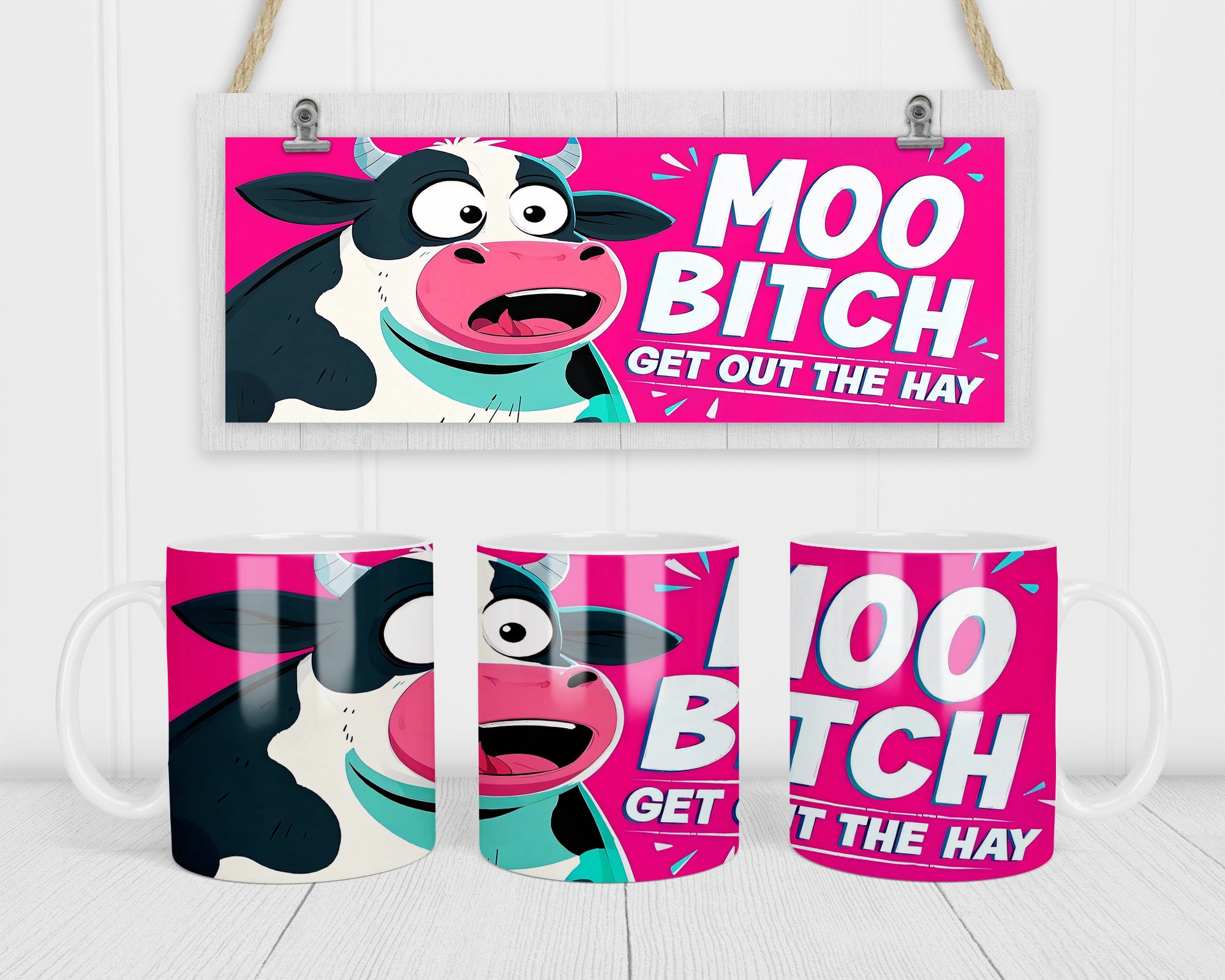 Moo Bitch Get Out The Hay Funny Mug