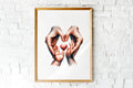 Mother And Baby Heart Print