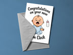 Congratulations On Your New Alarm Clock back view - printed product by Perrys Prints