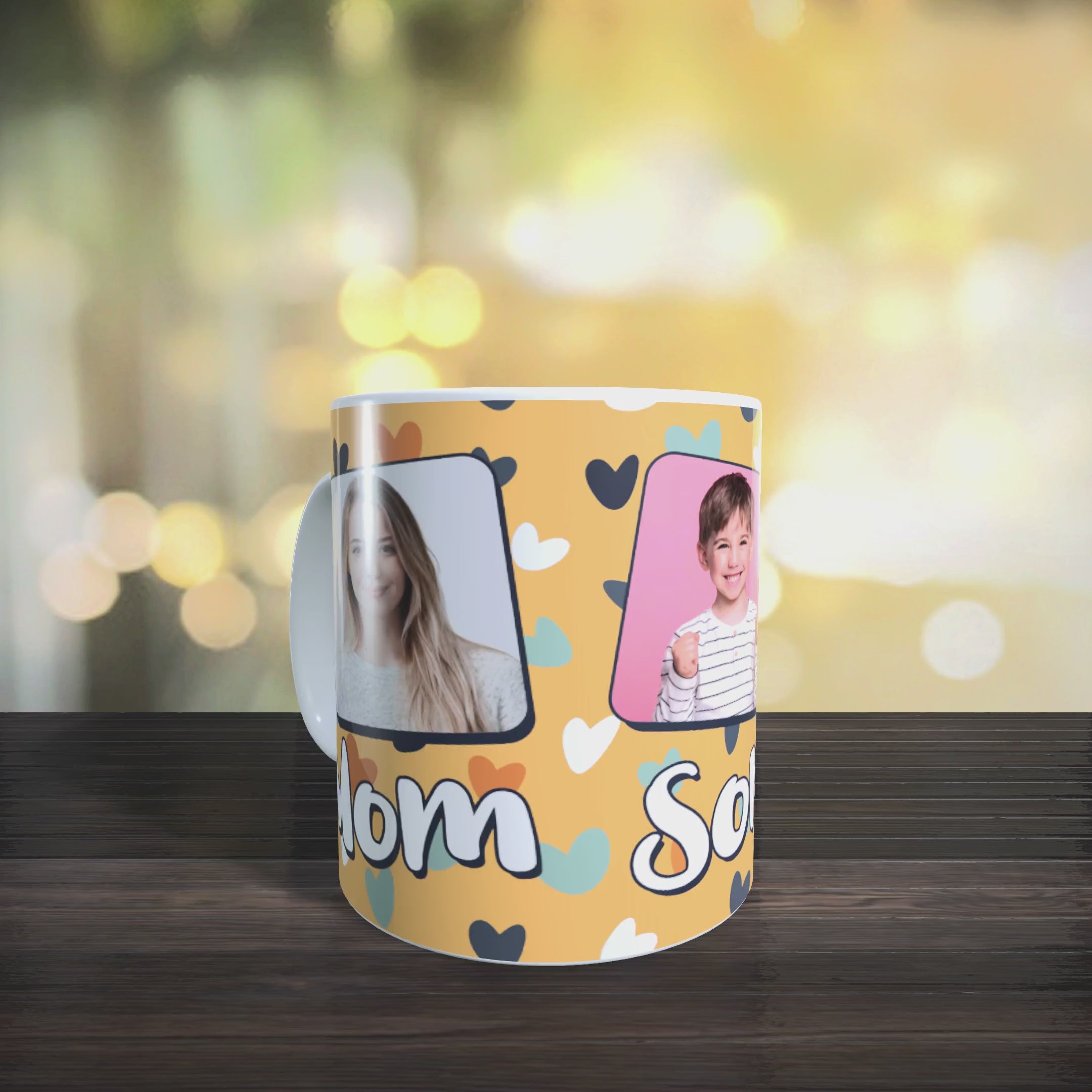 Mom Son Dad Personalised Photo Mug