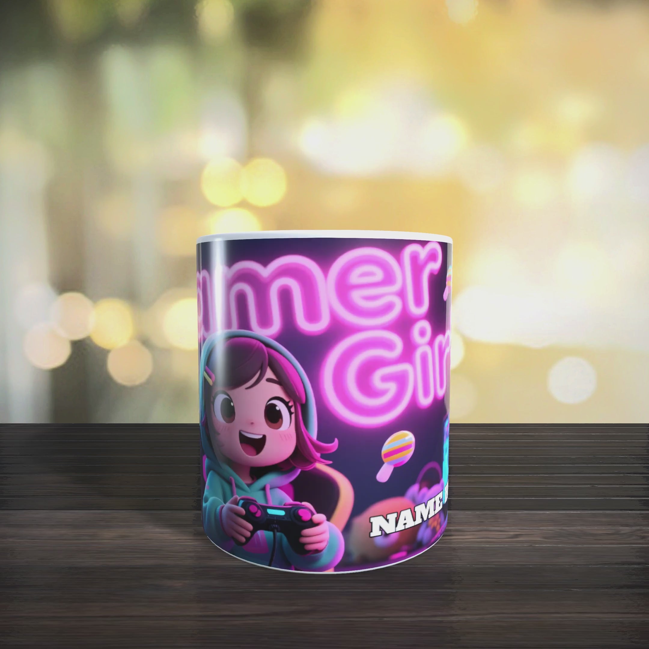Gamer Girl Personalised Name Mug