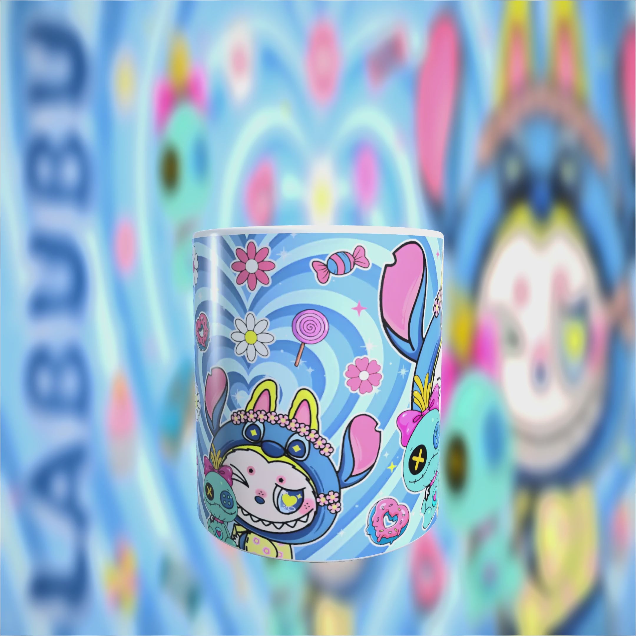 Pink Doll Cartoon 11oz Mug Bundle Png