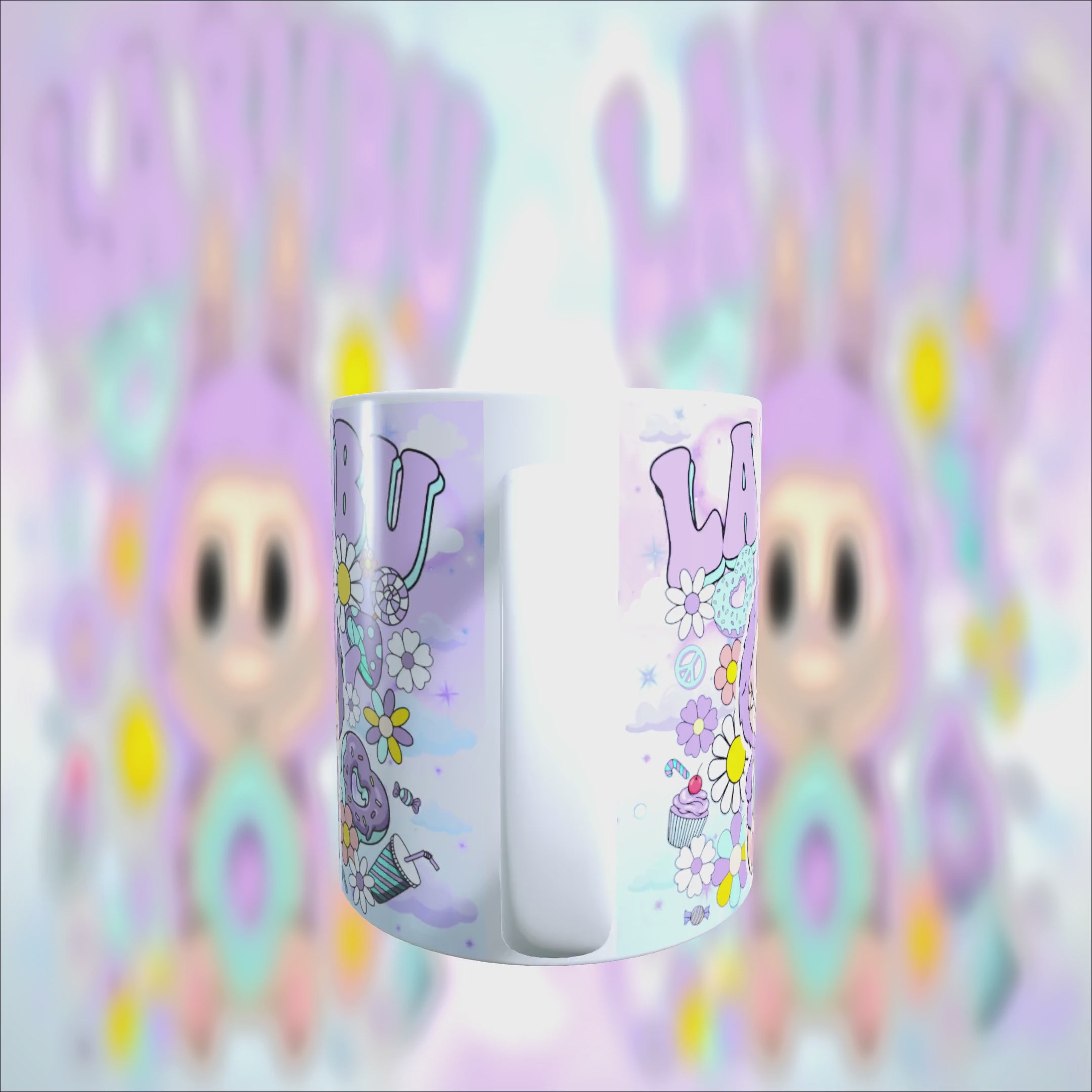 Pink Doll Cartoon 11oz Mug Bundle Png