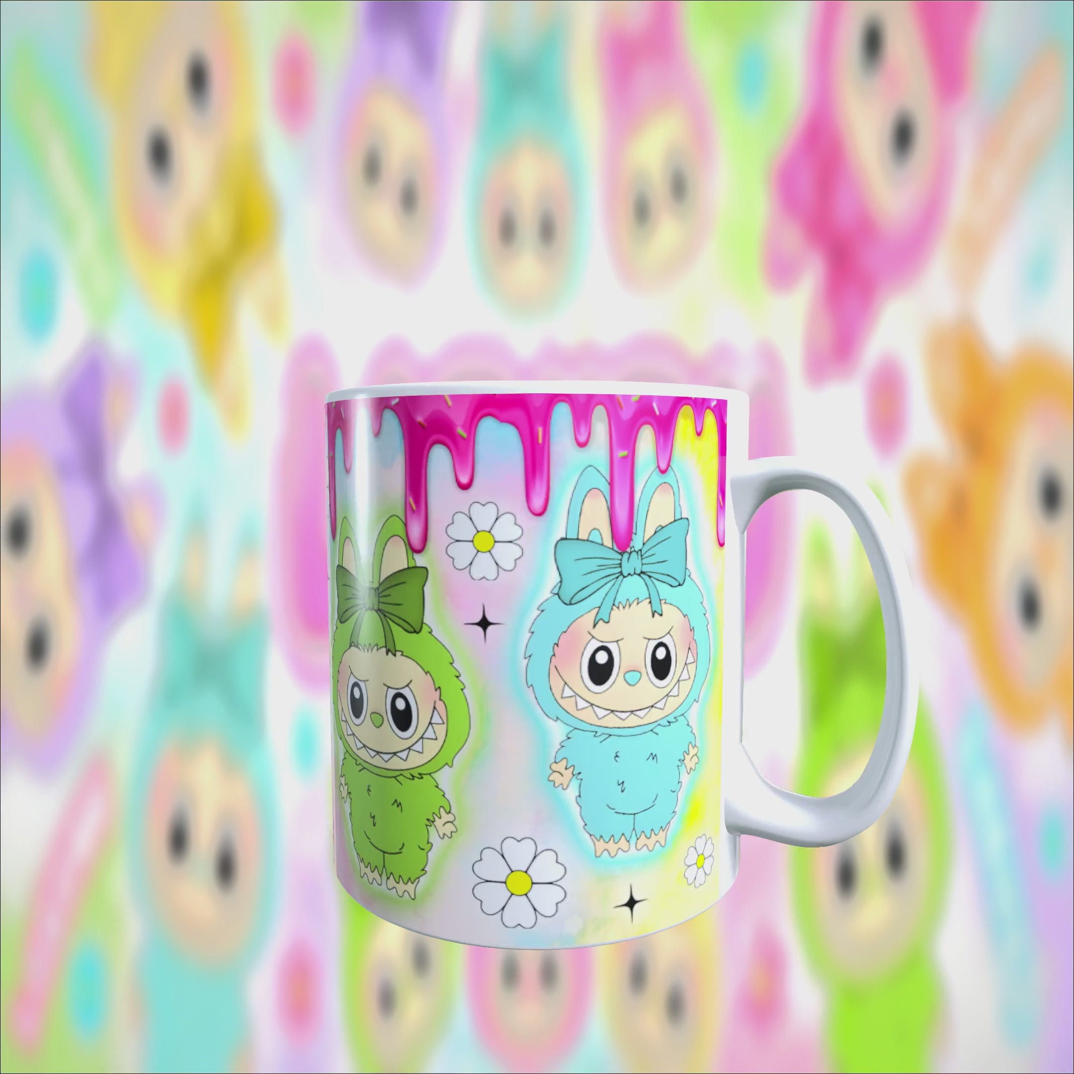 Pink Doll Cartoon 11oz Mug Bundle Png