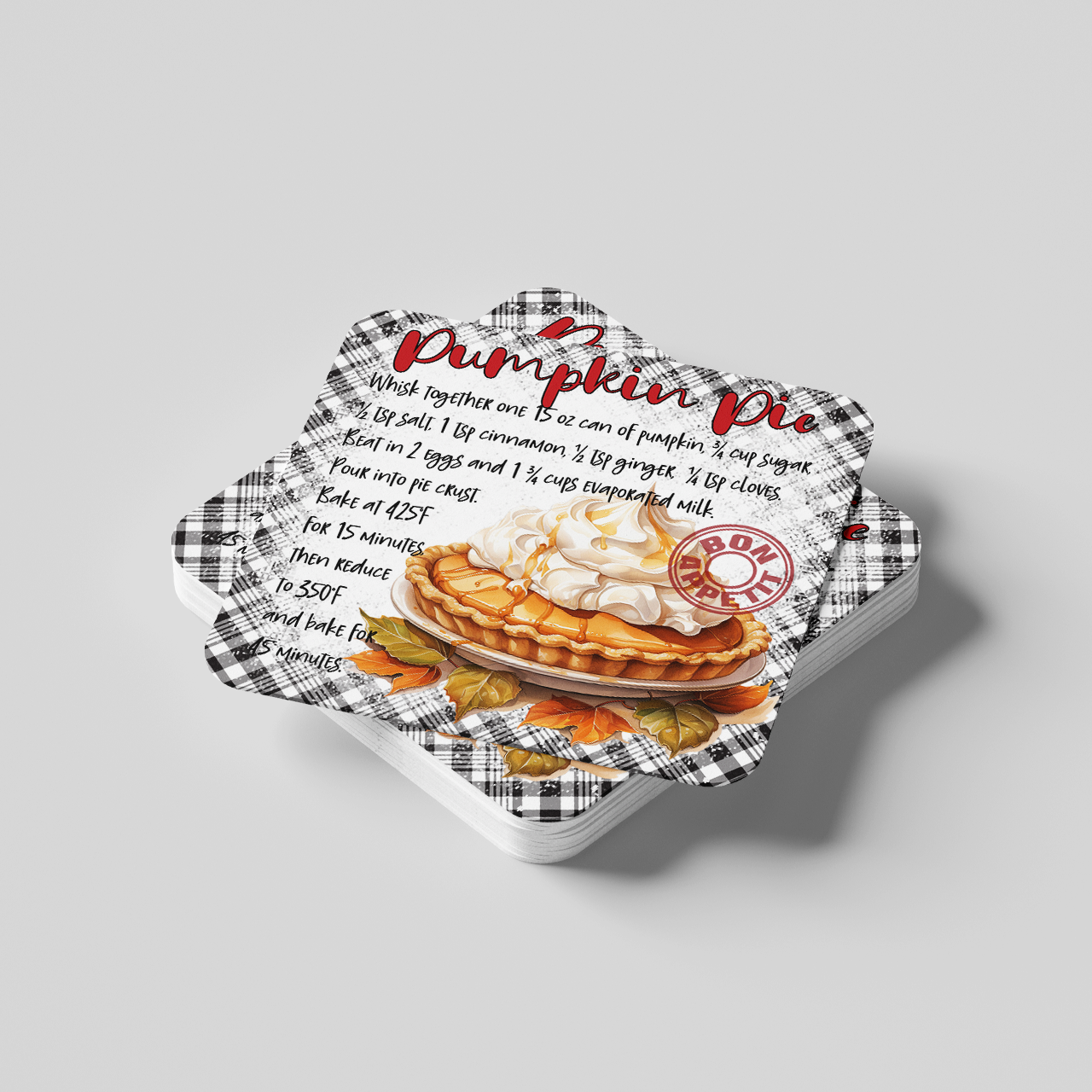 Pumpkin Pie Recipe Coaster