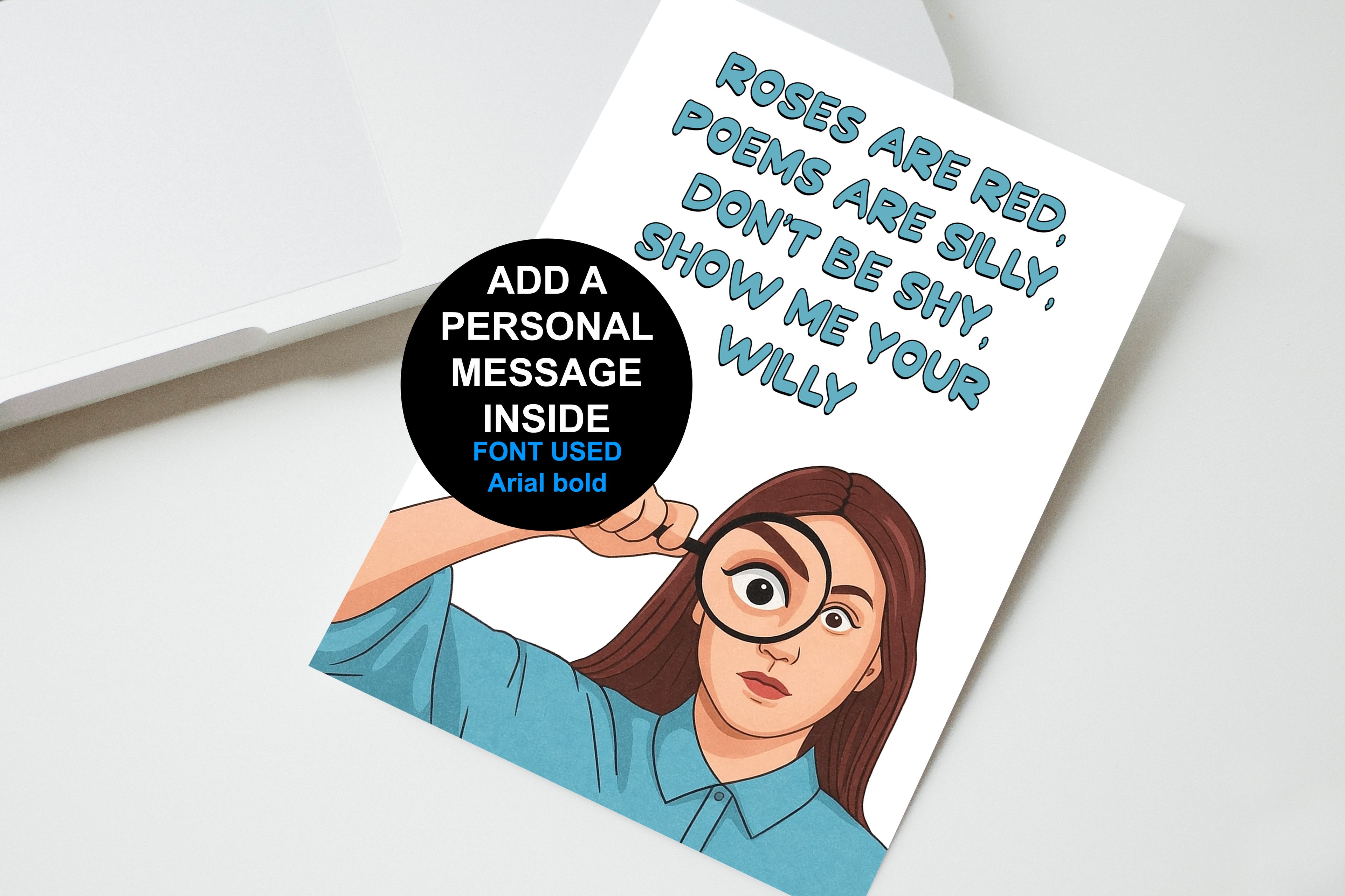 Roses Are Red Poems Are Silly Dont Be Shy Show Me Your Willy Birthday Card