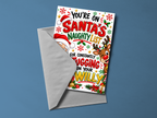 You're On Santa's Naughty List For Tugging Your Willy Christmas Card