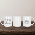 There Goes My Last Flying Fuck Mug back view - white ceramic printed mug by Perrys Prints