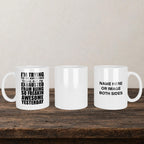 I'm Trying To Be Awesome Mug back view - white ceramic printed mug by Perrys Prints